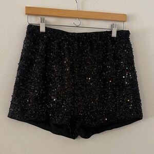 Sequin Black Women's Shorts